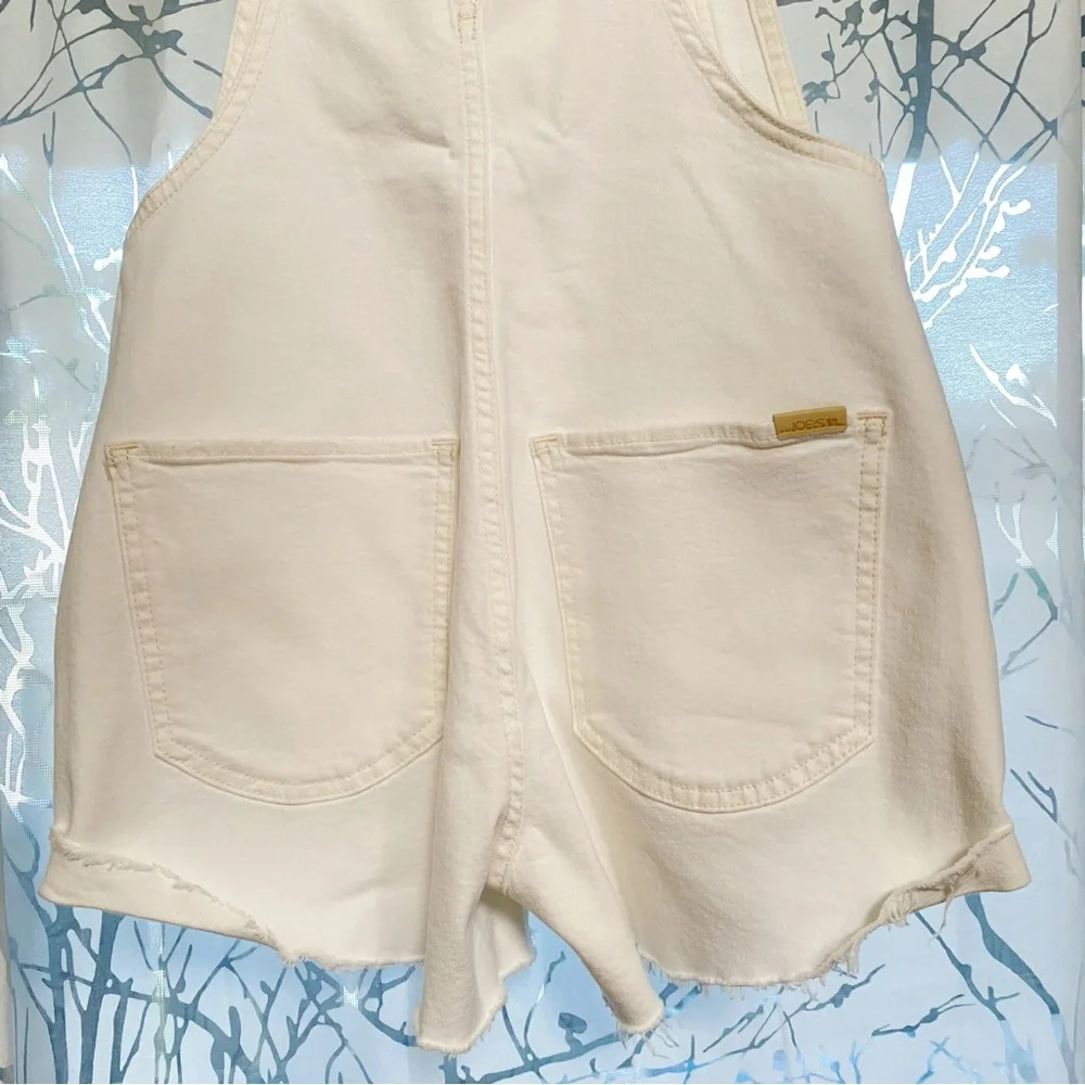 JOE’S Nicky off white shorts stretchy jean overalls - Picture 8 of 14